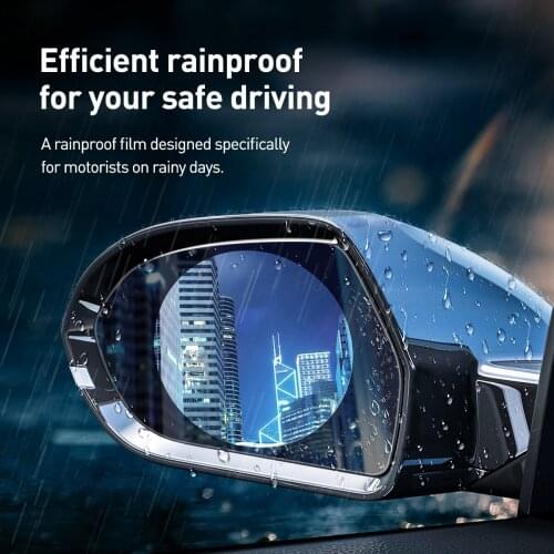 Tvet 2Pcs Car Rearview Mirror Rainproof Film Clear Rear View Mirror Anti Fog Protective Films Window Foils Car Sticker 13.5 x10