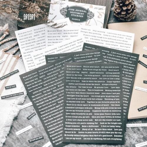 Vintage English Entry Stickers DIY Scrapbooking journal Bottom Collage Mobile Diary Happy Plan Gift Sealing Decoration Sticker