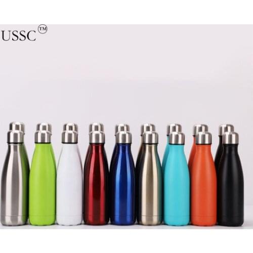 USSC Double Wall Vacuum Cup 304 Stainless Steel Coke Bottle Large Capacity Water Bottle Outdoor Thermos Sports Pot HZ014