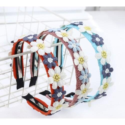 Girls Flower Headband Sweet Braids Hairbands Hair Accessories for Women Korean Headband