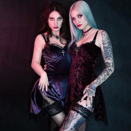 Medieval Cosplay Costumes for Women Gothic Anime Halloween Dress Girls Sexy Dark Lace Sleeveless Dresses Summer Carnival Party