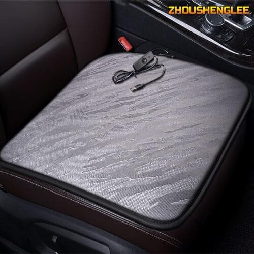 ZHOUSHENGLEE 12V Heated car seat cover for Isuzu all models D-MAX mu-X Winter Pad Cushions car styling front car seats