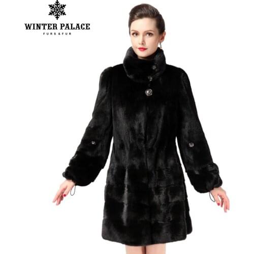 New style fashion fur coat,Genuine Leather,Mandarin Collar,good quality mlnk fur coat, women natural black coats