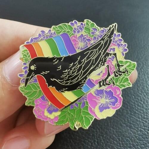 Pride Raven Badge Transgender Enamel Pin drag queen Brooch battle royal Jewelry