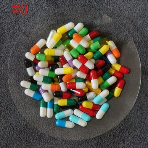 0# 2000pcs 0 size High quality colored hard gelatin empty capsules, hollow gelatin capsules ,joined or separated capsules