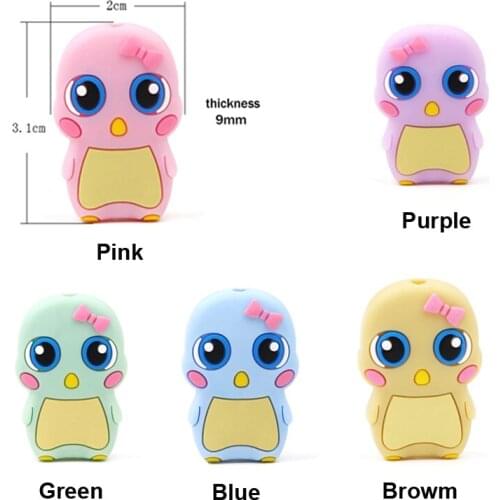 1-5PCS/lot Silicone Duck Girl Chick Baby Chew Beads DIY Pacifier Chain Necklace Infant Teether Jwelry teether Nurise Nipple