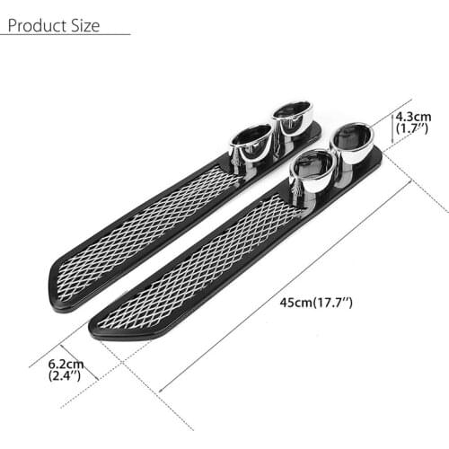 1Pair Car Auto Styling Fake Decorative Vent Grid Exhaust Muffler Pipe Adhesive Tape Universal