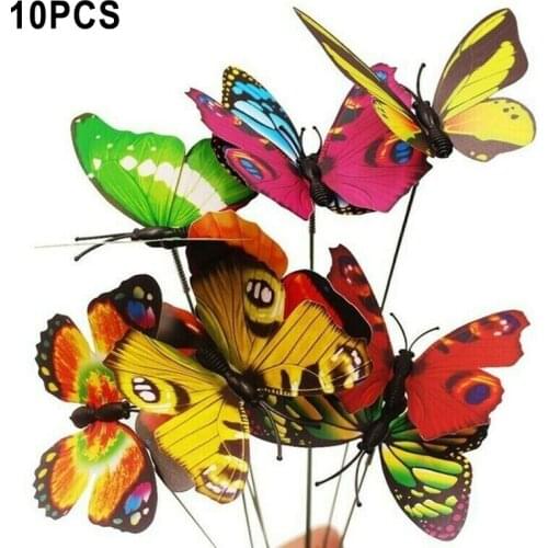 10/20pcs Butterflies Garden Yard Planter Colorful Whimsical Butterfly Stakes Decoracion Outdoor Decor Flower Pots Decoration