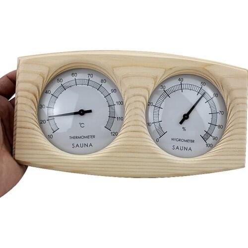 2 in 1 Wooden Sauna Hygrothermograph Indoor Thermometer Hygrometer Humidity
