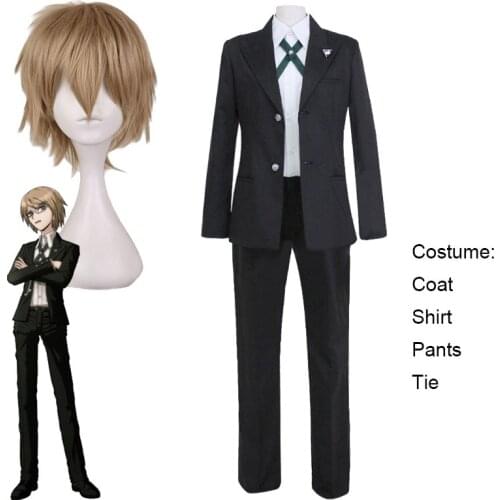 2020 Togami Byakuya Cosplay Costume Danganronpa Togami Cosplay Wig Man Uniform Suits Halloween Carnival Costumes Game