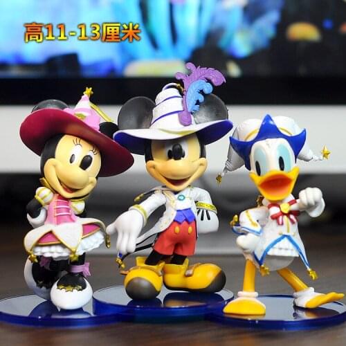 12 cm Disney princess wedding dress Mickey Mouse Minnie Princess Action Figure Dolls Model kids Birthday Gift 3 pcs/set