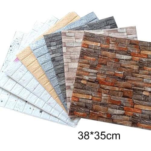 3D Brick Wall Stickers Wallpaper Decor Foam Waterproof Wall Covering Wallpaper For Kids Living Room DIY Background