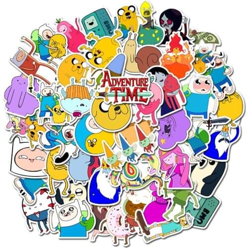 50pcs Pack Cartoon Adventure Time Anime Stickers Skateboard Suitcase Guitar Fridge Graffiti Decal Sticker Children Classic Toy
