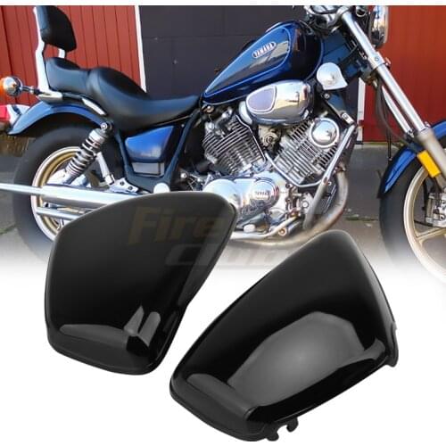 Motorcycle Black Battery Fairing Cover Right Left Side Protector For Yamaha XV700 750 1000 1100 Virago 1984-Up Moto Parts
