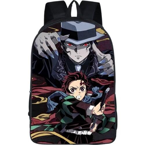 Childrens Backpack Demon Slayer Kimetsu No Yaiba Anime Print School Book Bags Gothic Style Designer Teenagers School Bags