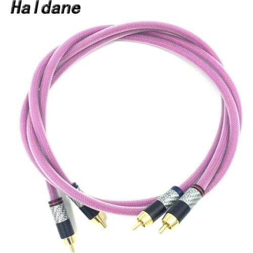 Haldane Pair HIFI Carbon Fiber Gold Plated 2RCA Cable 6N OFHC Audio cable HIFI Double RCA Signal Line Rca Cable for XLO HTP1