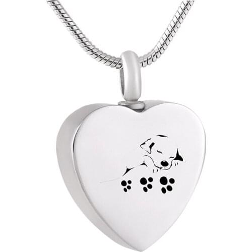 IJD204 Cute Sleeping Dog Cremation Memorial Urn Pendant for Ashes Custom Stainless Steel Pets Keepsake Jewelry