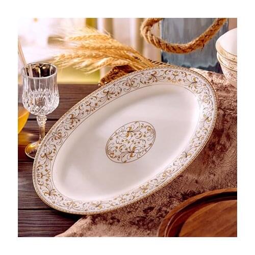 Ceramic Plates 12inch 10inch Bone China Dishes Tray