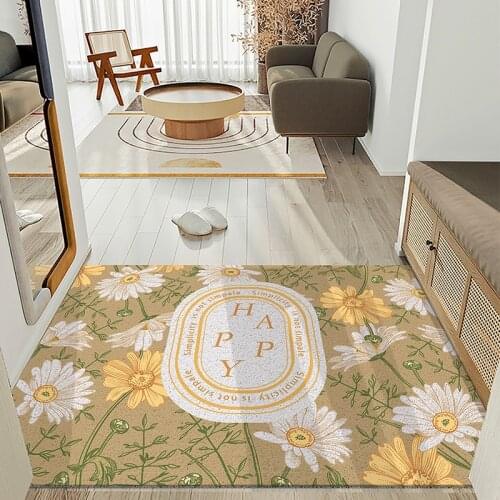 Nordic Flower Style Entrance Door Mat Carpet Porch Hallway Mat Carpet PVC Anti-slip Can Be Cut Living Room Custom Home Door Mat