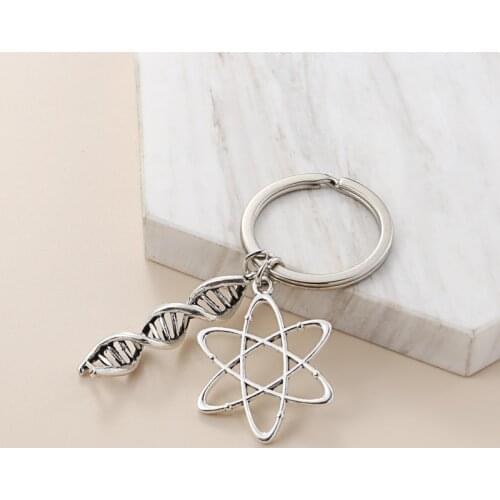 Laboratory Keychain Study Key Ring Chemical Molecules Geometry Atom Chemistry Key Chains Teacher Student Gifts Handmade Jewelry