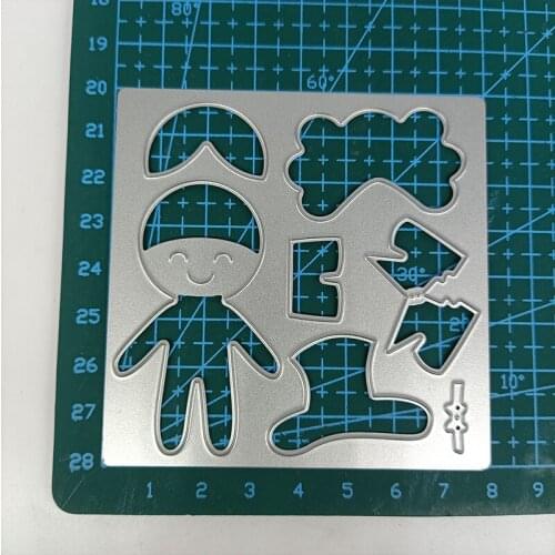 Metal Cutting Dies Lovely Girl frame DIY Stencils Scrapbooking Photo Album Embossing Paper Card Making Decor 2021 Punch Die Cuts