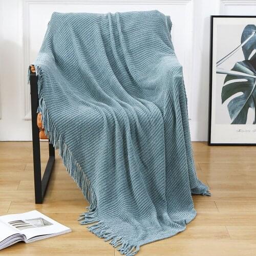 Soft Blanket with Tassels Warm Knitted Blankets on Beds Soft Sofa Throw Blanket Travel Air Condition Blankets Bed Decorative