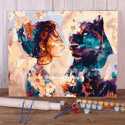 Beauty Wolf Animal Coloring By Numbers Painting Set Oil Paints 40*50 Canvas Pictures Wall Decoration Adults Wall Art Drawing