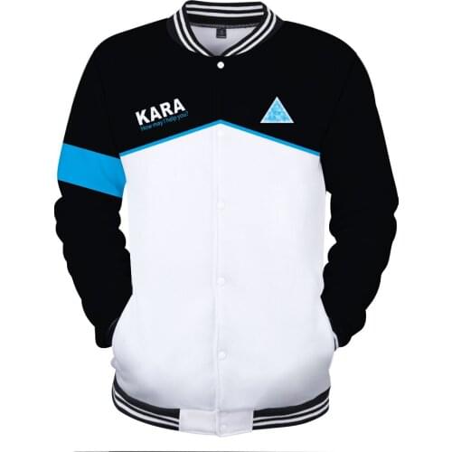 2018 New Hot Popular Games Detroit Become Human 3D Print Baseball Jacket KARA Unisex Unisex Style Fashion Baseball Jacket