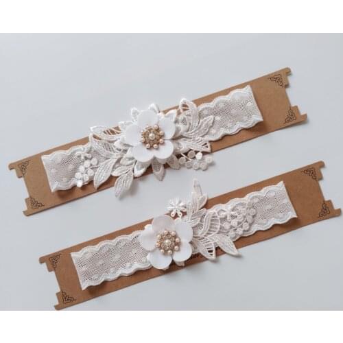 2020 New European And American Bridal Garter Handmade Lace Garter Pearl Flower Leg Socks Sexy Comfortable Thigh Circle