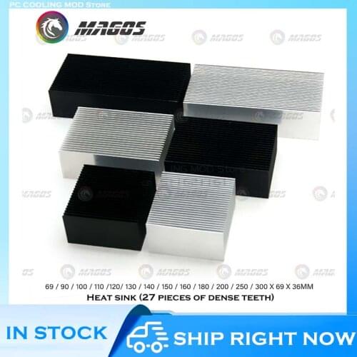 PC Water Cooling Customoze Electronic Radiator Aluminum Dense teeth Heatsink Extruded Heat Sink 69/100/140/250/300x69x36MM