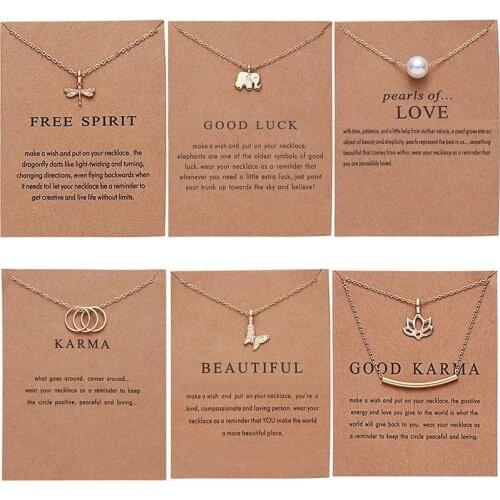Rinhoo Butterfly Elephant Pearl Of Love Gold-color Pendant Necklaces Clavicle Chains Necklace Fashion Necklace Women Jewelry