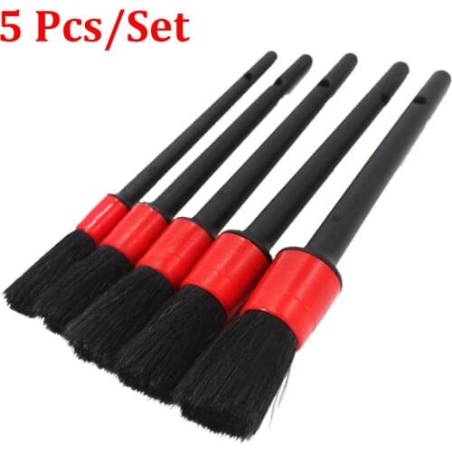5Pcs Detail Brush For Washing Car Automotive Detailing Car Interior Cleaning Dirt Dust Clean Brush Air Vent Trim Detailing Tool