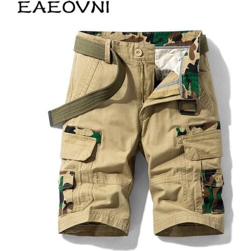 EAEOVNI Cargo Shorts Men Camouflage Summer Hot Sale Cotton Casual Men Short Pants Clothing Comfortable Camo Men Cargo Shorts