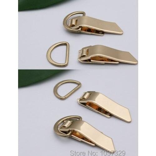15Sets/lot Special Unique metal hook and D ring dress open/close hook and ring gold color free shipping HE-025