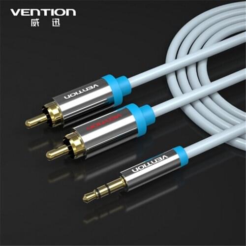 Vention 2M Audios Cables RCA male to male Aux Video Cable one point double lotus 3.5mm Jack to 2 RCA Audio Cable for car/PC/TV