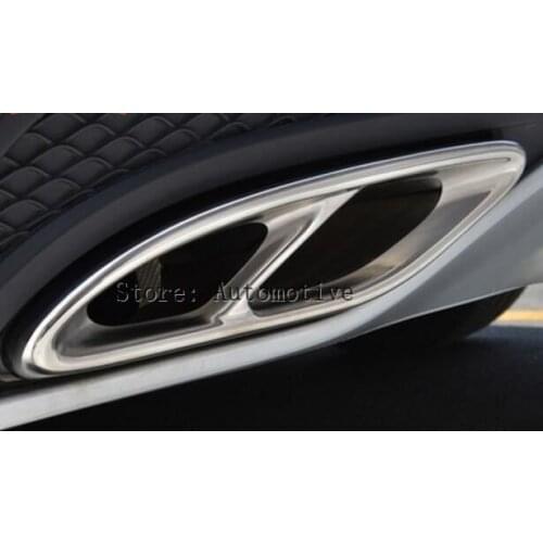 Stainless steel Exhause air filter 2 to 4 Cover Car Accessories For Mercedes Benz C-Class Sedan W205 C200 C180 C300 2015 2016