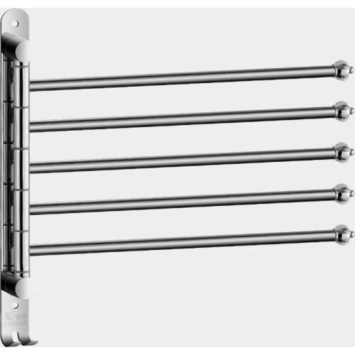 304 stainless steel rotatable towel bathroom towel rack floding movable kitchen wall-mounted towel bar