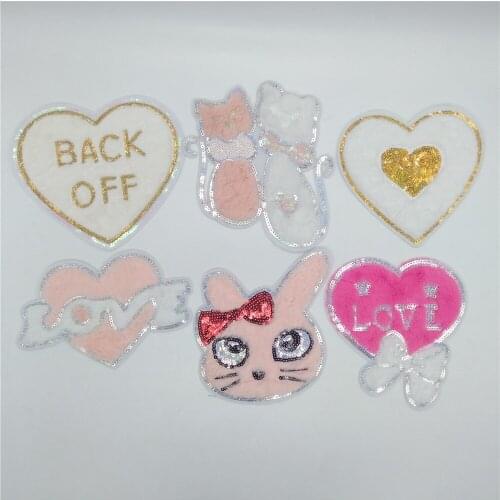 Embroidered Patch Cute Sequins Children Clothes Decoration Ironing Sewing Patch Fabric Badge DIY Handicraft Clothing Accessories