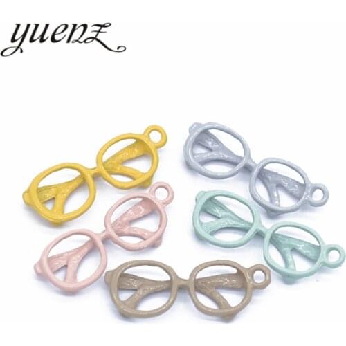 YuenZ 20pcs Candy Colors Glasses Mixed Style Charm Alloy Paint Pendant for Jewelry Making DIY fit Necklace Accessorie W53