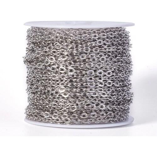 10M Iron Cross Cable Chain for DIY Necklace Jewelry Making Findings Accessories Antique Bronze/Golden/Black/Silver Color