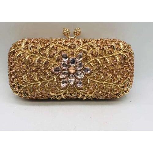 New Fashion gold blue Rhinestone clutch bag Diamond Women Crystal Evening Clutch Bag Fashion Lady Mini Party Purse Prom Clutches