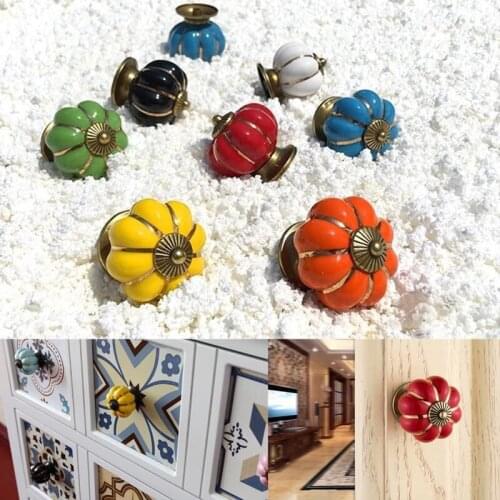1PC Decorative Ceramic Cupboard Door Knobs Vintage Porcelain Dresser Handles for Cabinets and Drawers Pulls Furniture Handle