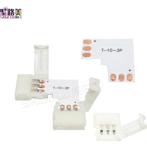 10 set L Shape LED Connector 2 pin/3 pin/4 pin/5pin solderless For 8mm/10mm/12mm 5050/ws2811/ws2812b RGB/ RGBW/ WW SMD LED Strip