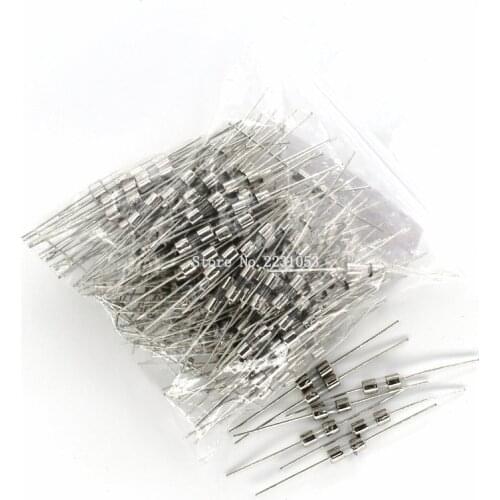 10PCS/LOT 3*10mm Glass Tube Fuse Fast Break With pin 5A 250V F5A 3.6x10mm glass fuse fast blow