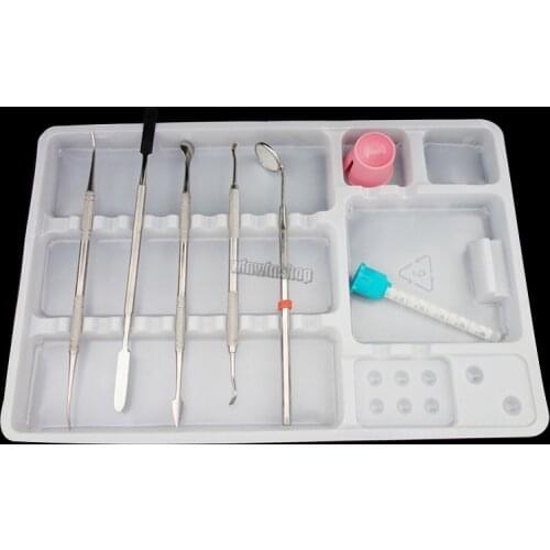 20 Sets Dental Disposable Oral Package Mouth Mirror Tweezer Probe Instrument Box