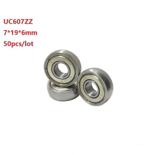 50pcs/lot UC607ZZ 7x19x6mm Car sliding door pulley spherical bearings arc track pulley bearing 7*19*6mm