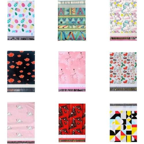 500pcs/lot 15 Styles Christmas Express Bags Poly Mailer Postal Envelopes Self Seal Mailing Bag Plastic Shipping Storage Bag