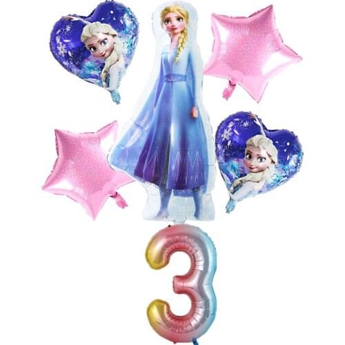 6Pcs/set Disney Frozen princess elsa Party Balloon Birthday Party Decoration Kid Frozen Party Wedding Balloon Globos Kids Gifts