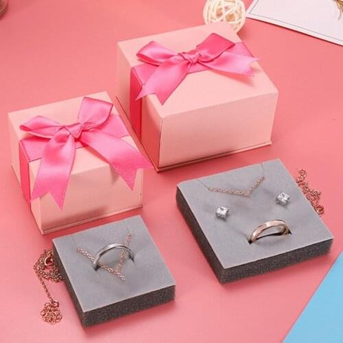 80% Hot Sales!! Wrapping Box Bow Tie Packing Box Square Earrings Necklace Jewelry Gift Box for Women