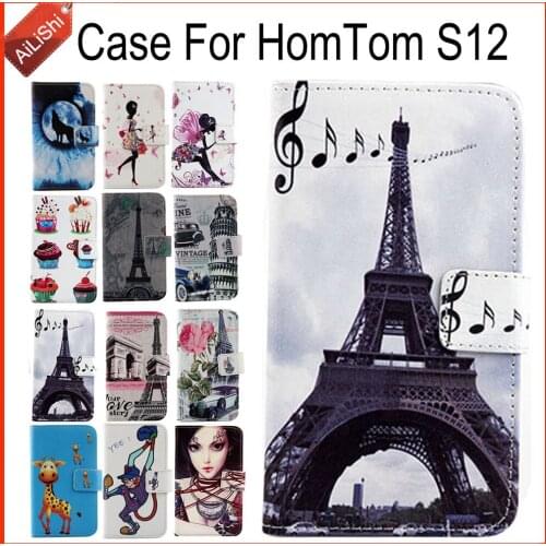AiLiShi Factory Direct! Case For HomTom S12 Luxury Flip PU Leather Case Exclusive 100% Special Phone Cover Skin+Tracking